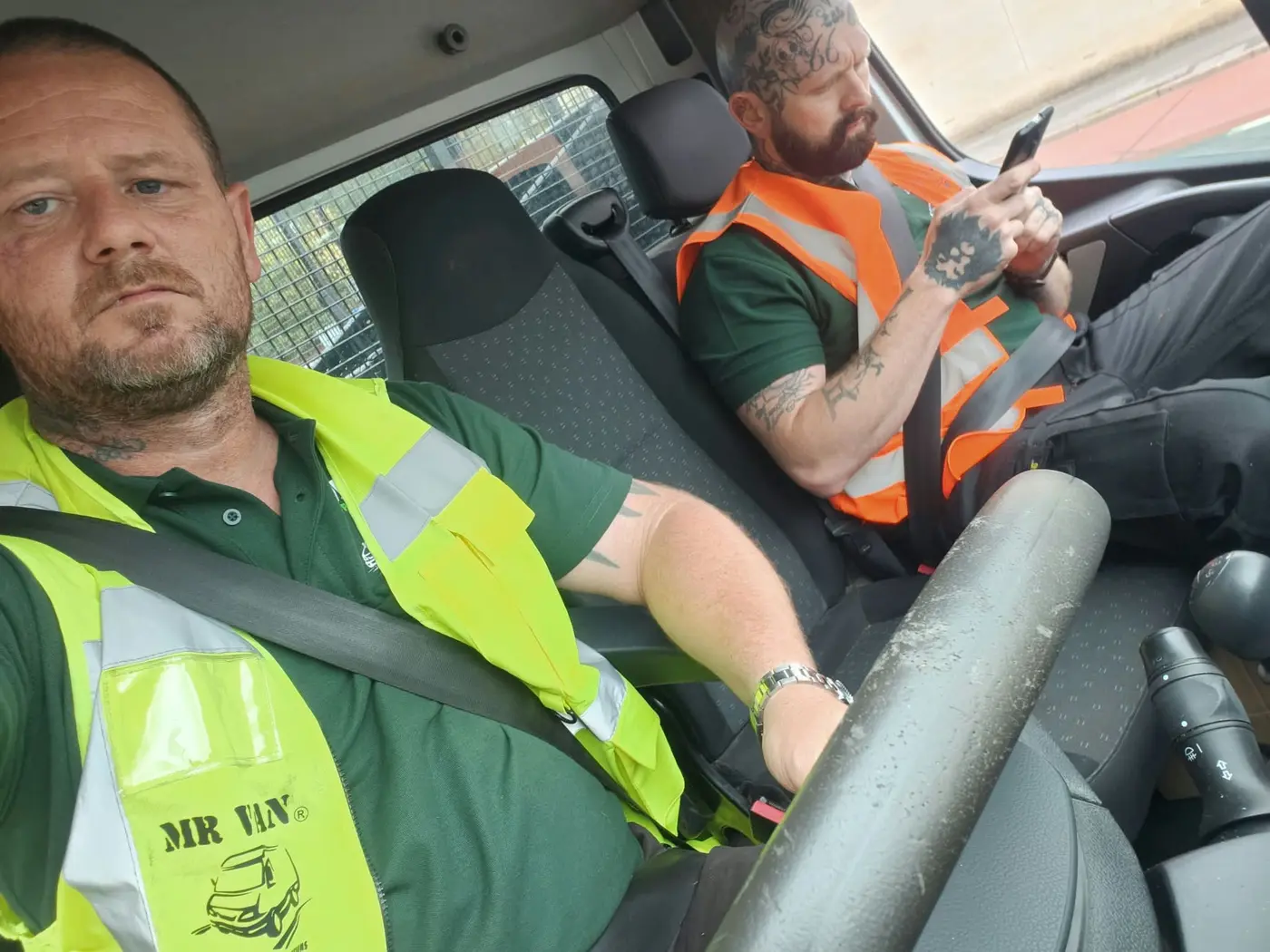 MR VAN Removals and Clearance crew wearing high visibility safety vests