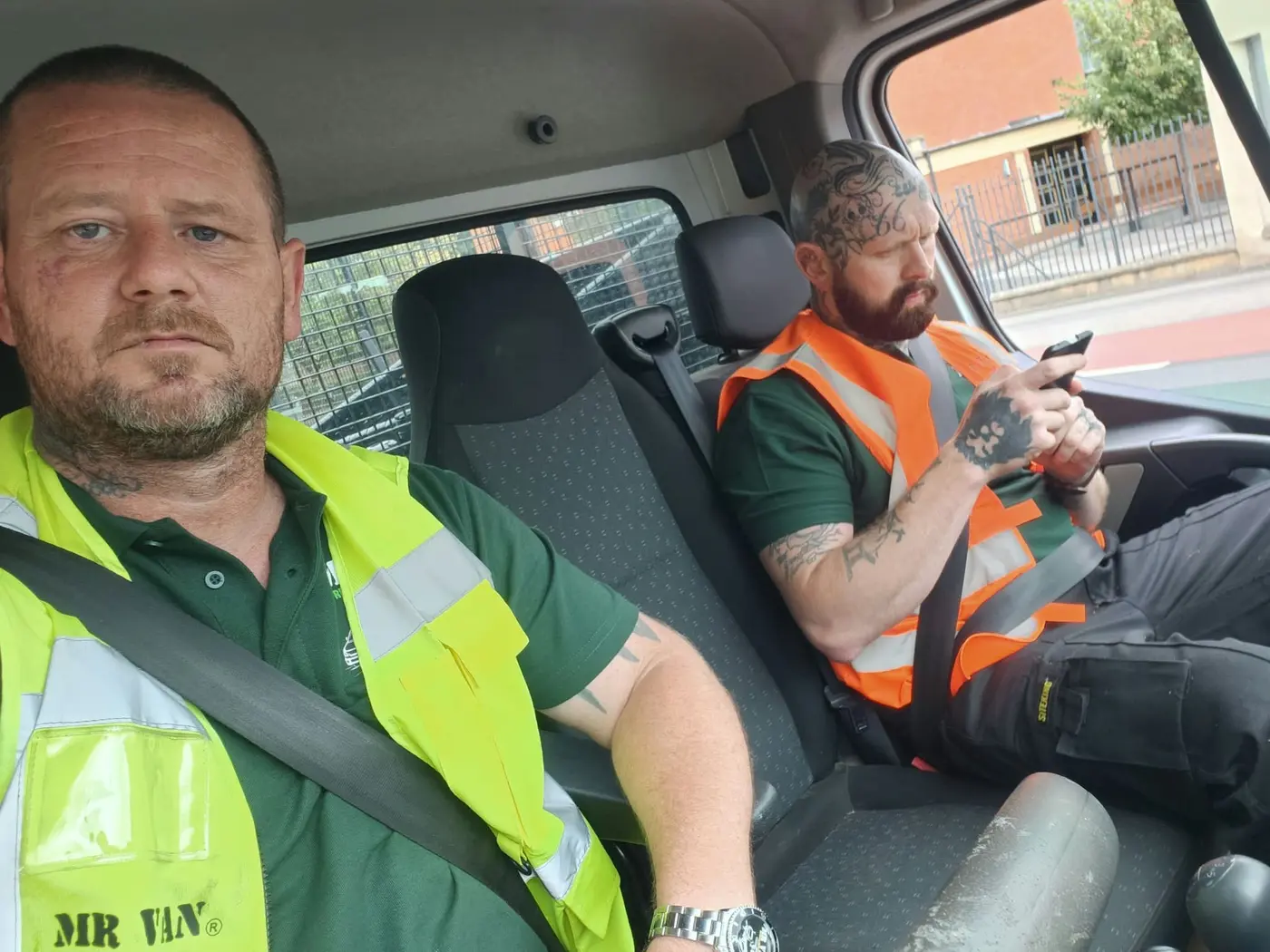 MR VAN Removals and Clearance crew wearing branded workwear and safety clothing